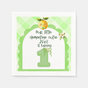 Clementine cutie - Baby boy's 1st birthday napkins