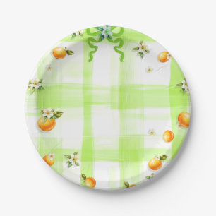 Clementine cutie - baby boy's first birthday paper plate