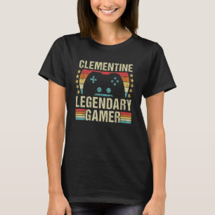 Clementine Gamer Retro Gaming Vintage Game Persona T-Shirt