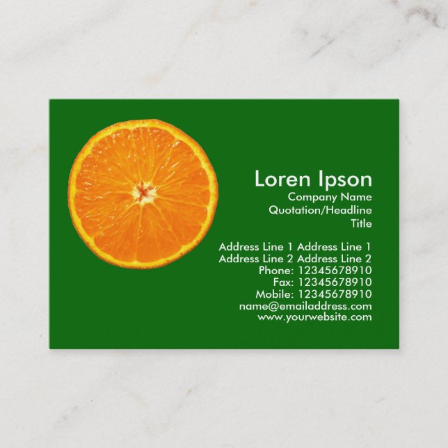 Clementine - Grass Green Business Card (Front)