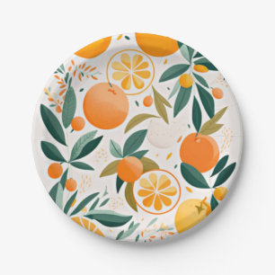 Clementine mandarine paper plate
