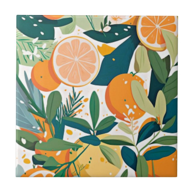 Clementine mandarine tile (Front)