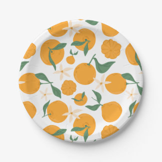 Clementine Tangerine Mandarin Cutie Orange Paper Plate
