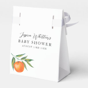 Clementine Watercolor "Cutie" Baby Shower Favor Box