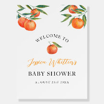 Clementine Watercolor "Cutie" Baby Shower Welcome