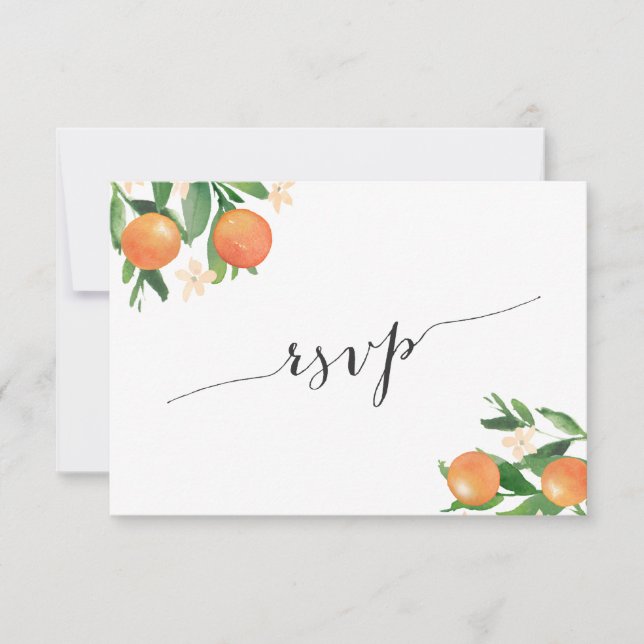 Clementines Oranges Citrus Black Food Choices RSVP Card (Front)