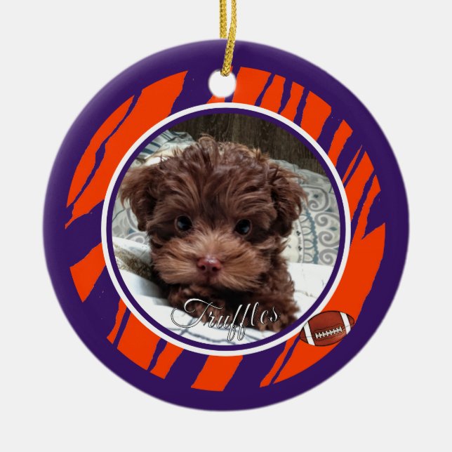 Clemson Dog Fan Customizable Ceramic Ornament (Front)