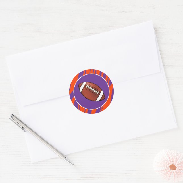 Clemson Fan Customizable Classic Round Sticker (Envelope)