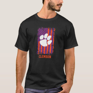 Clemson Tigers Patriotic Retro American Flag T-Shirt