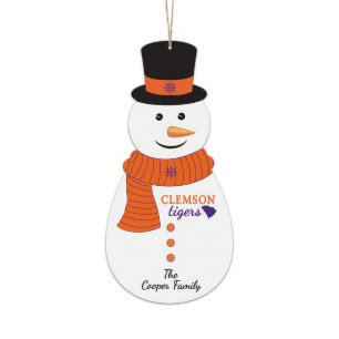 Clemson Tigers Petit ornement de Noël Snowman
