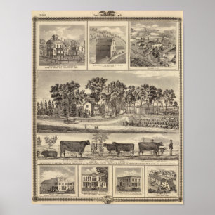 Clenona Stock Farm buildings in Davenport Poster