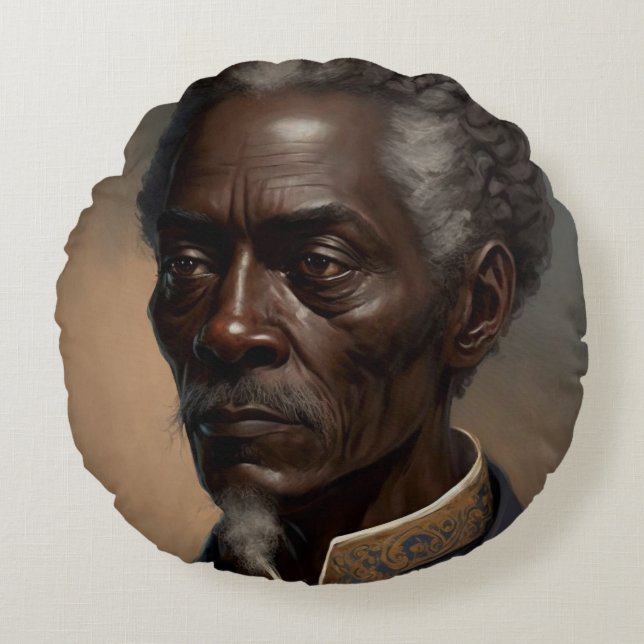 Cleon Portrait Paintings Round Pillow (Front)