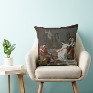 Cleopatra and Octavian by Louis Gauffier Throw Pillow
