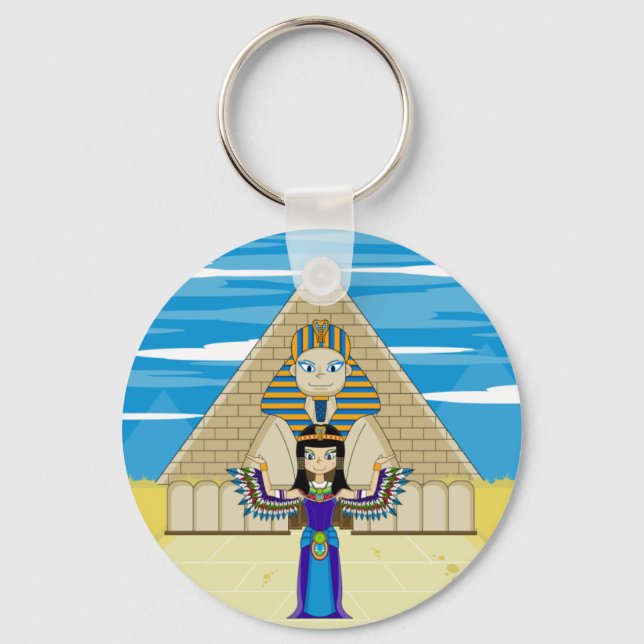 Cleopatra at the Great Sphinx Keycahin Keychain (Front)
