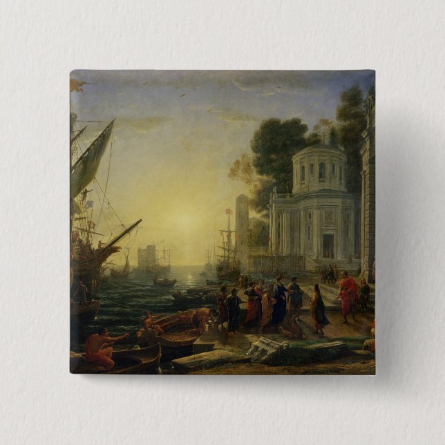 Cleopatra Disembarking at Tarsus, 1642 2 Inch Square Button (Front)