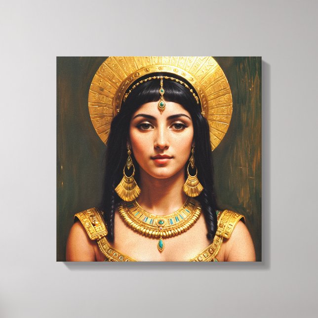 Cleopatra Egyptian Pharaoh Queen Art Canvas Print (Front)