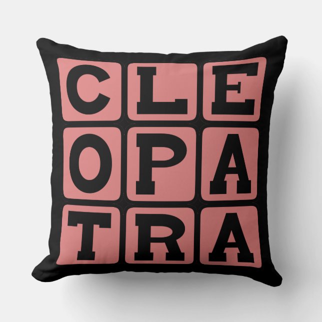 Cleopatra, Egyptian Pharaoh Throw Pillow (Front)