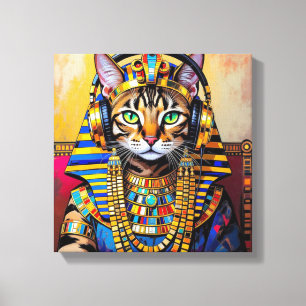 CLEOPATRA QUEEN OF THE NILE-BENGAL CAT 2 CANVAS PRINT