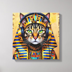 CLEOPATRA QUEEN OF THE NILE-BENGAL CAT CANVAS PRINT