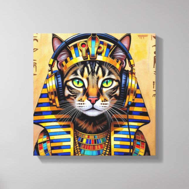 CLEOPATRA QUEEN OF THE NILE-BENGAL CAT CANVAS PRINT (Front)