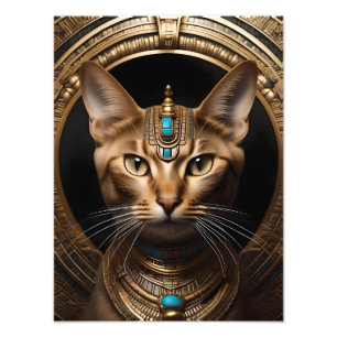 Cleopatra The Gold Egyptian Cat, Photo Print