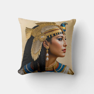 “Cleopatra VII's Realism: A Portrait” Throw Pillow