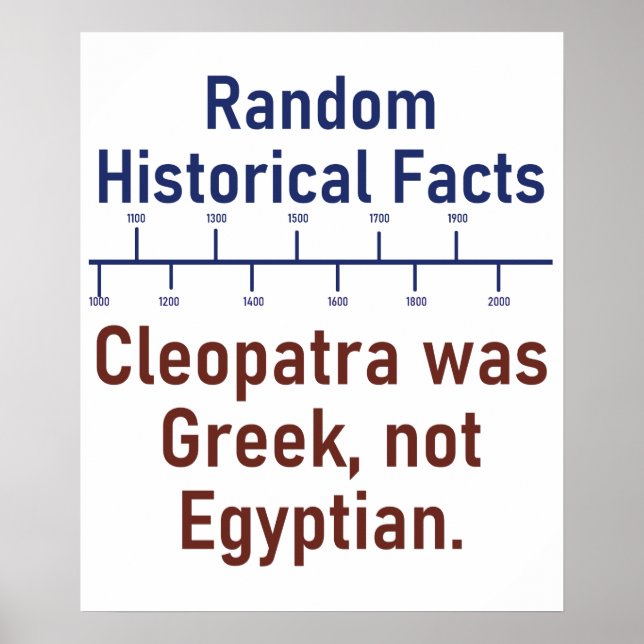Cleopatra Was Greek - History Fact Poster (Front)