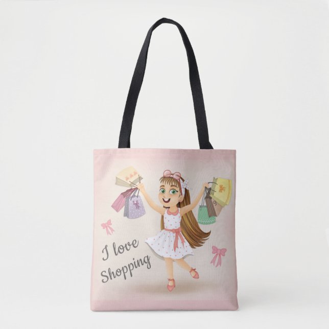 Cleo's "I Love Shopping" Tote Bag (Front)