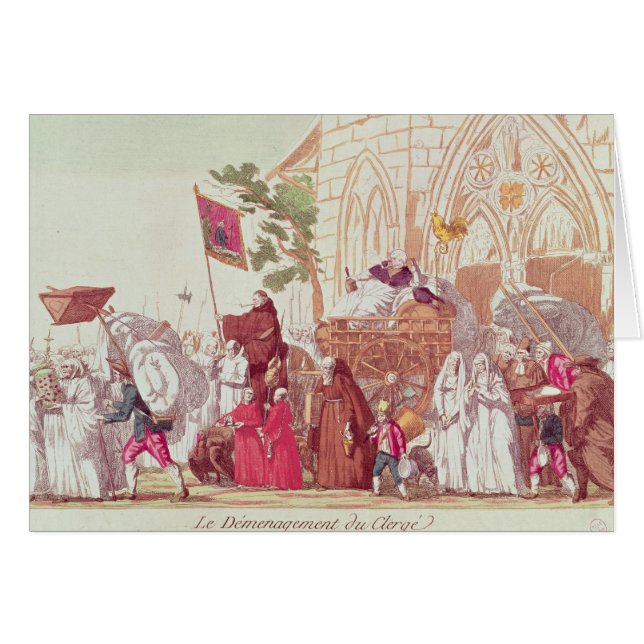 Clergé quittant l'église après la vente (Devant horizontal)