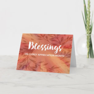 Clergy Appreciation Month Blessings Watercolor Card