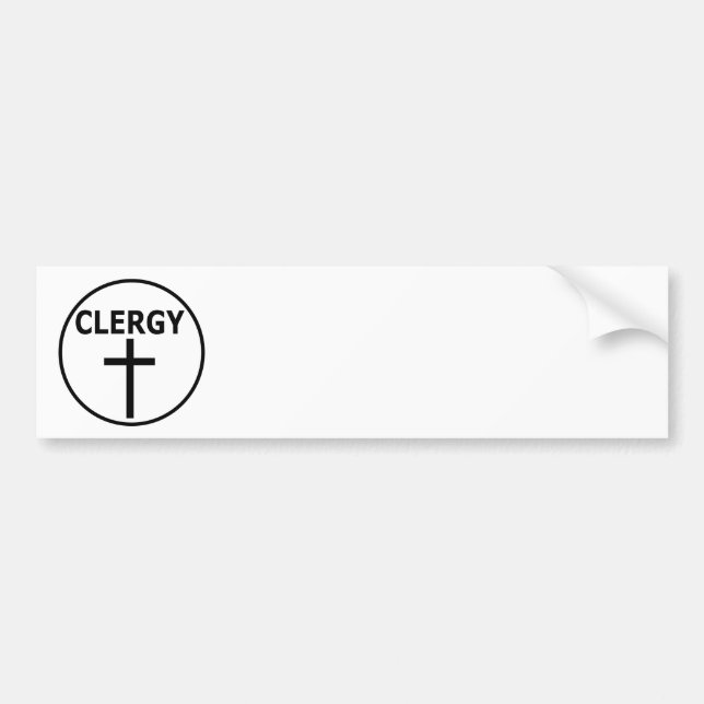 Clergy  Emblem for Pastors, Reverends & Ministers Bumper Sticker (Front)