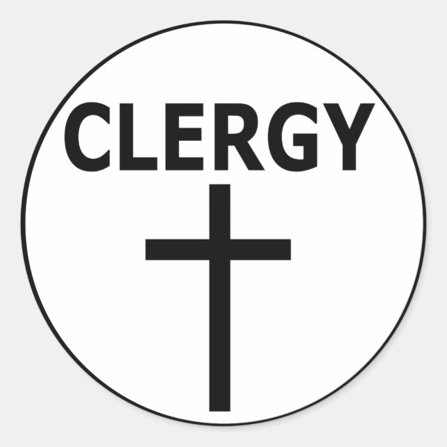 Clergy  Emblem for Pastors, Reverends & Ministers Classic Round Sticker (Front)