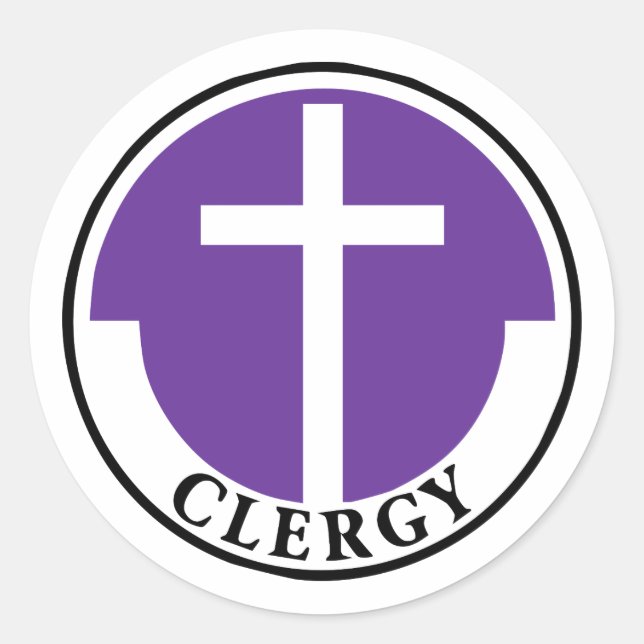 Clergy in Purple Classic Round Sticker (Front)