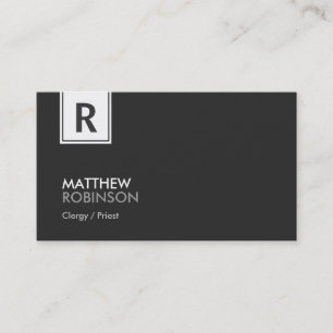 Clergy / Priest - Modern Classy Monogram Business Card