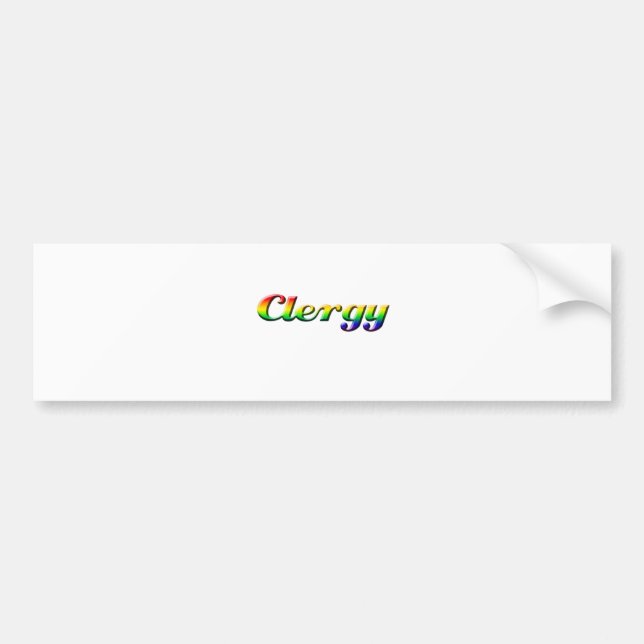 clergy - rainbow bumper sticker (Front)