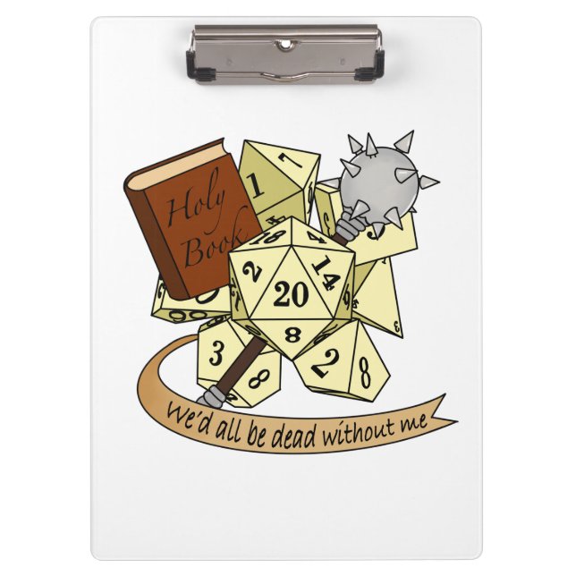 Cleric Dice Design Clipboard (Front)