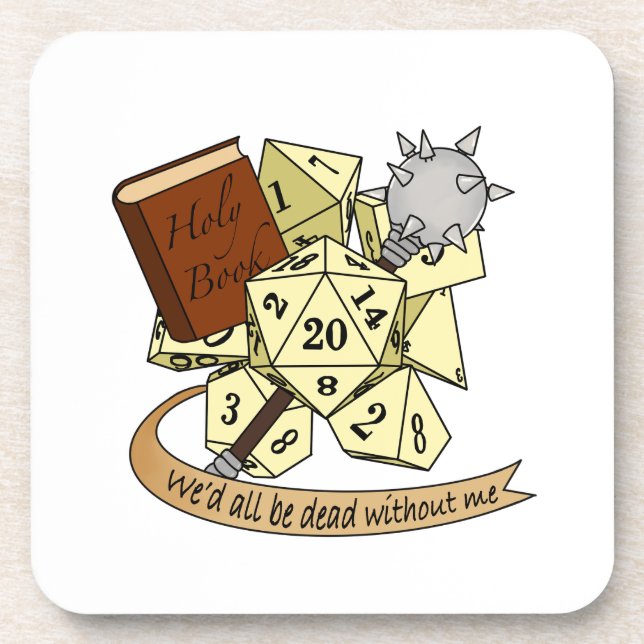Cleric Dice Design Coaster (Front)