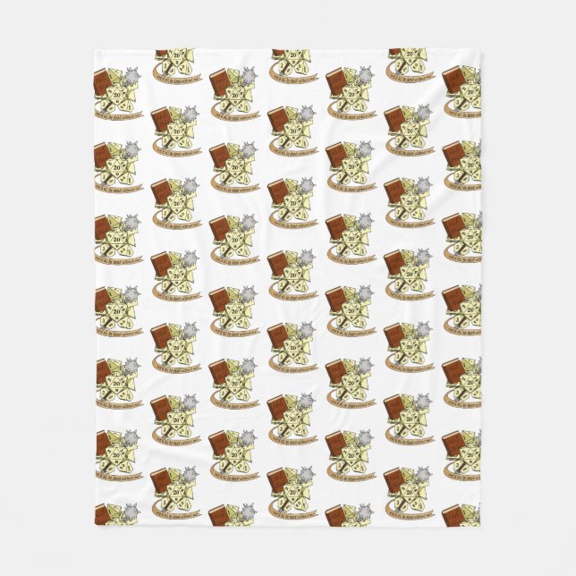 Cleric Dice Design Fleece Blanket (Front)