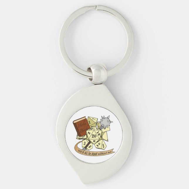 Cleric Dice Design Keychain (Front)