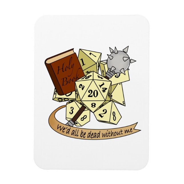 Cleric Dice Design Magnet (Vertical)