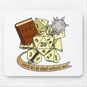 Cleric Dice Design Mouse Pad
