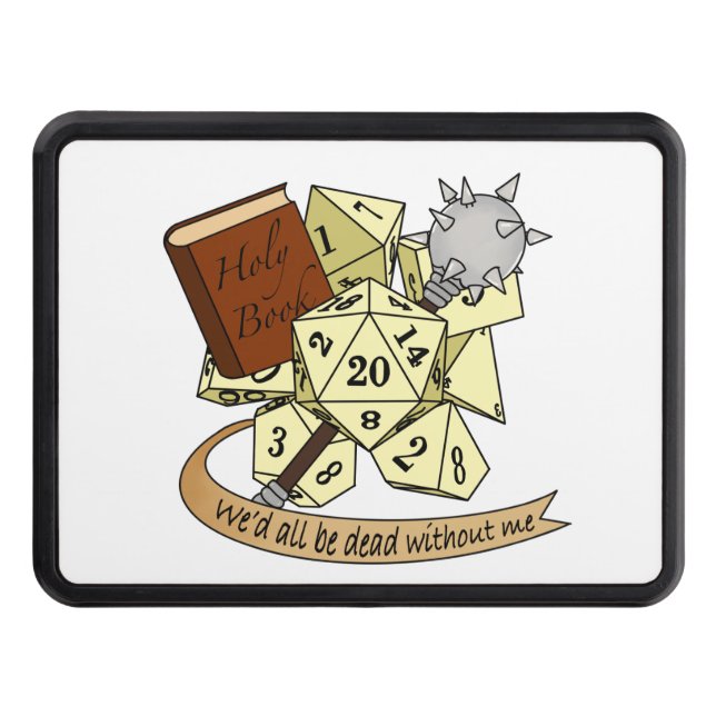 Cleric Dice Design Trailer Hitch Cover (Front)