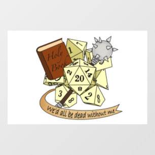 Cleric Dice Design Window Cling
