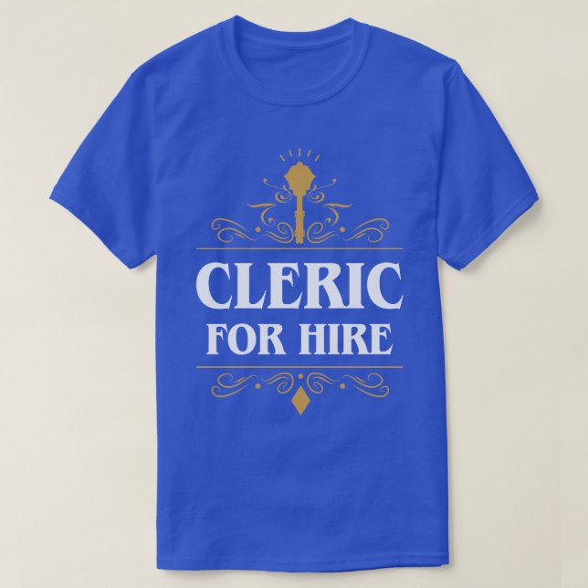 Cleric For Hire T-Shirt (Design Front)