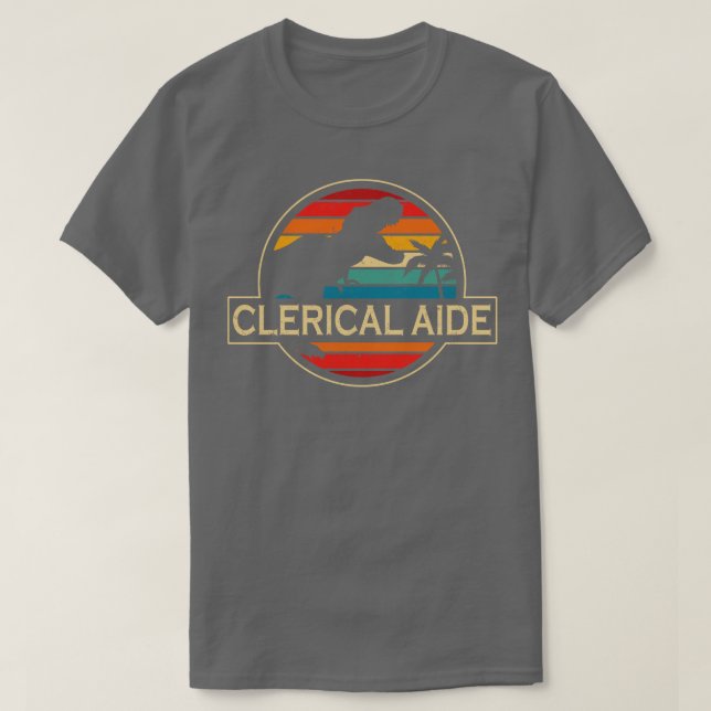 Clerical Aide Dinosaur T-Shirt (Design Front)