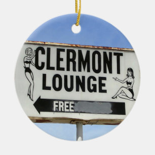 Clermont Lounge, Atlanta, Georgia, Merry Christmas Ceramic Ornament