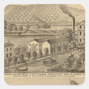 Clermont Woollen Mills Square Sticker