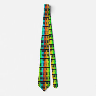 Clés de piano colorées cravate