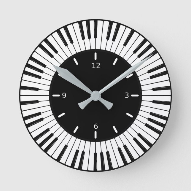Clés de piano Design Horloge ronde (Recto)