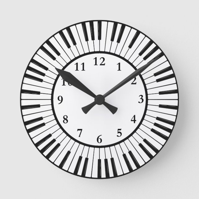 Clés de piano Design Horloge ronde (Recto)